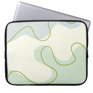 Capa Para Notebook  Sage Green & Cream Abstract Boho Liquid Swirl Lap