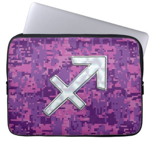 Capa Para Notebook Sagitário - Sinal Zodíaco na Camo Digital Fuchsia