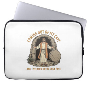 Capa Para Notebook Saindo da Minha Caverna Camisa Vintage Cristã Engr