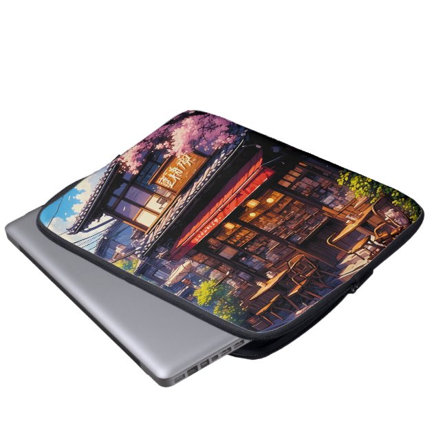 Capa Para Notebook Sakura Kissa  - Café da Flor de Cerejeira (Frente Inferior)