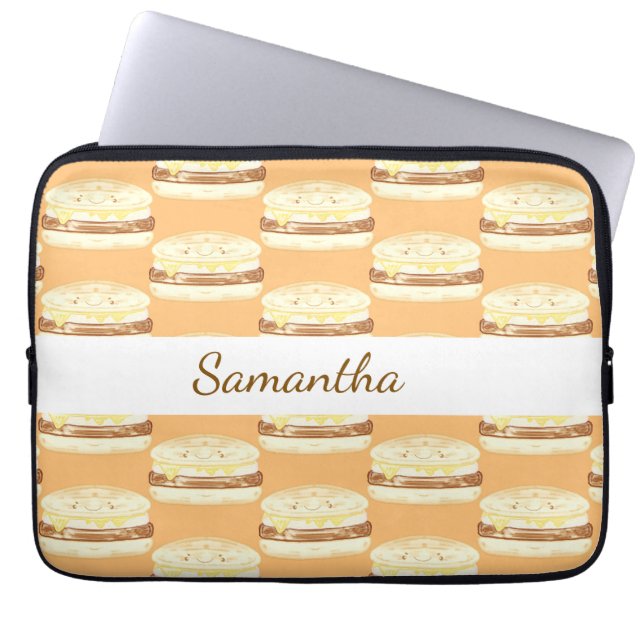 Capa Para Notebook Sanduíche De Enchidos, Ovos E Queijos (Frente)