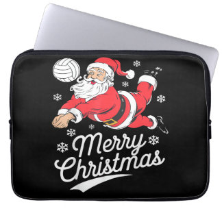 Capa Para Notebook Santa Playing Volleyball Christmas Pajama Cool Spo