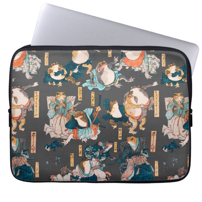 Capa Para Notebook Sapo japonês ukiyo-e Froggies (Frente)