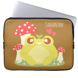 Capa Para Notebook Sapo Verde Bonito Sentado Na Natureza