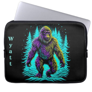 Capa Para Notebook Sasquatch Bigfoot personalizado em azul-turquesa e