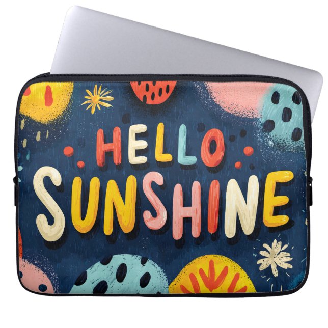 Capa Para Notebook Saudação animada "Olá, Sol" (Frente)