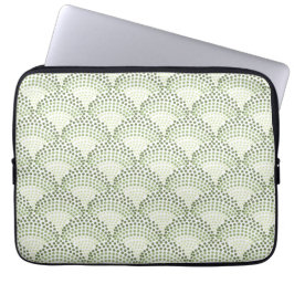 Capa Para Notebook Scalloped Dots Gradient Ombre Green Pattern 