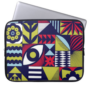 Capa Para Notebook Scandinavian or retro style graphic pattern. Hand-