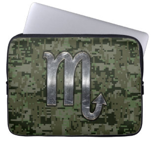 Capa Para Notebook Scorpio Zodiac Símbolo Olive Green Digital Camo