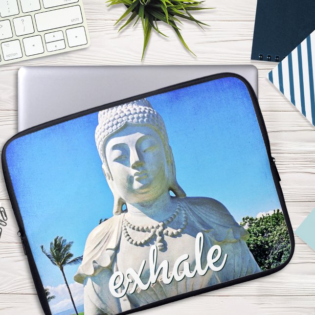 Capa Para Notebook Script de Citação de Foto Buda Tropical do Havaí (Criador carregado)