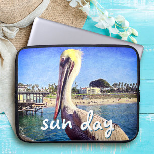 Capa Para Notebook Script de Citação de Foto Sun do Pier Pelican Bird