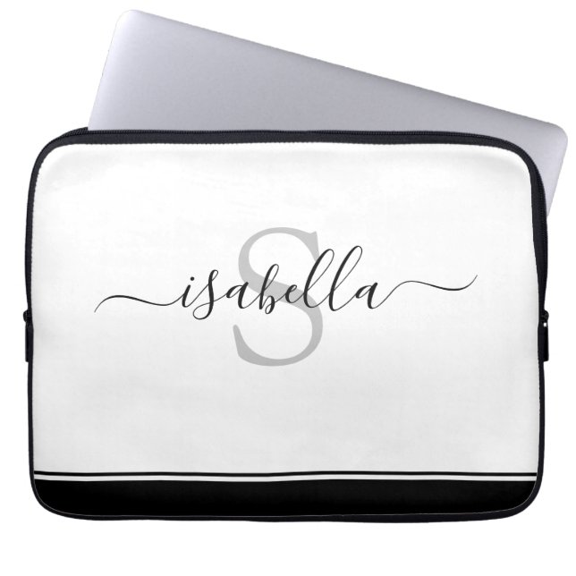 Capa Para Notebook Script Moderno Elegante Monogramado (Frente)