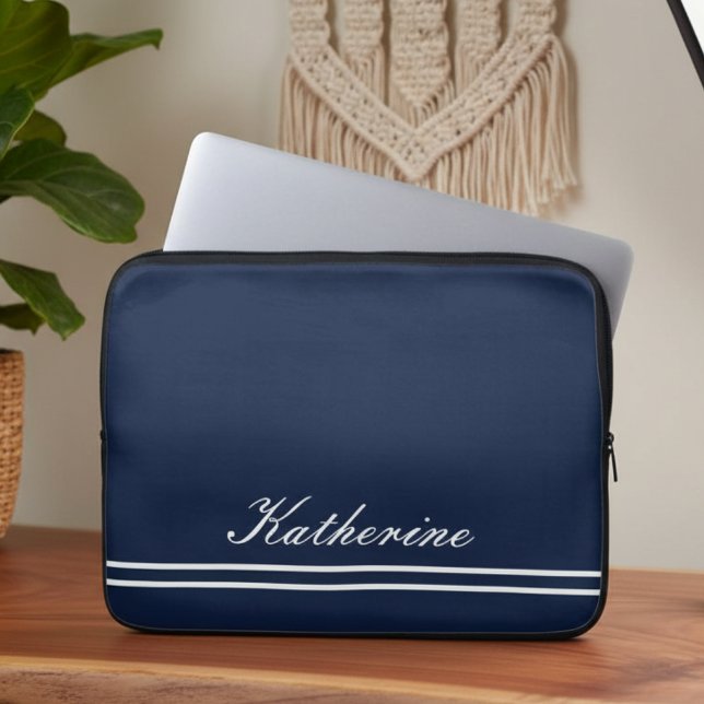 Capa Para Notebook Script Name Minimalist Navy Blue (Criador carregado)