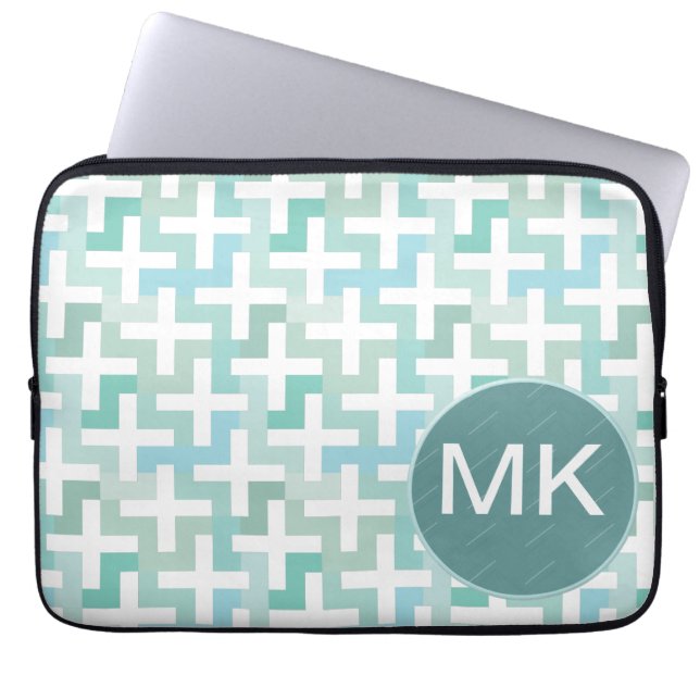 Capa Para Notebook Seafoam Green Geométrico (Frente)