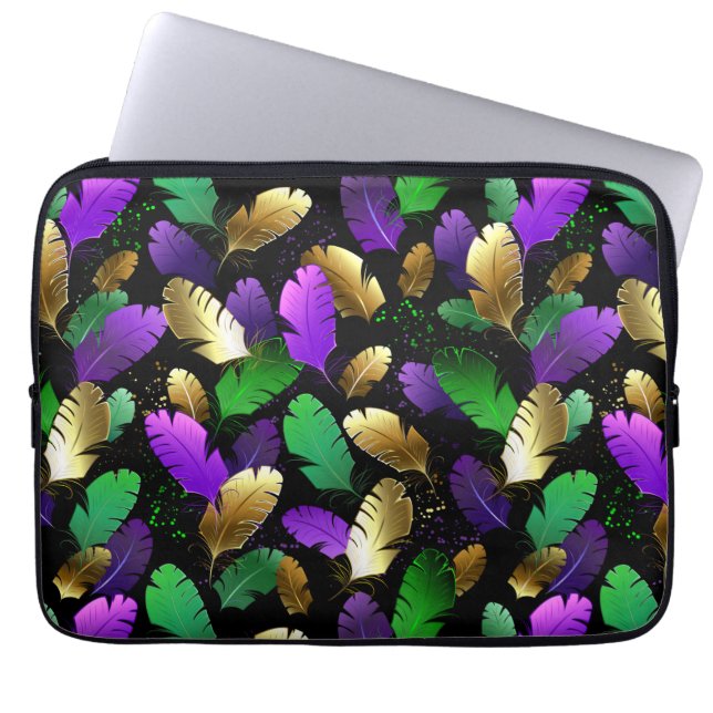 Capa Para Notebook Seamless Pattern with Mardi Gras feathers (Frente)