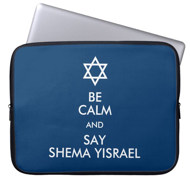 Capa Para Notebook Seja Calmo E Diga Shema Yisrael (Frente)