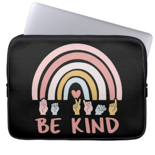 Capa Para Notebook Seja gentil com o ASL III - Língua de Sinais Ameri