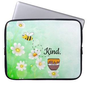 Capa Para Notebook Seja gentil Texto Floral Branco e Verde Belo