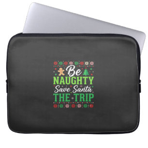 Capa Para Notebook Seja Travesso Salve Papai Noel Natal Divertido SVG