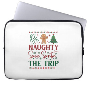 Capa Para Notebook Seja Travesso Salve Viagem de Papai Noel Biscoito 