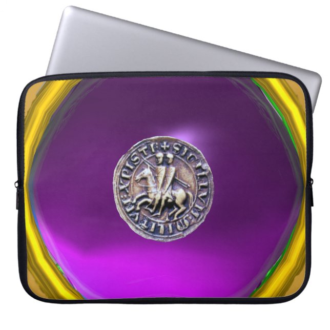 Capa Para Notebook SELO DA cinza TEMPLAR KNIGHTS, roxo (Frente)