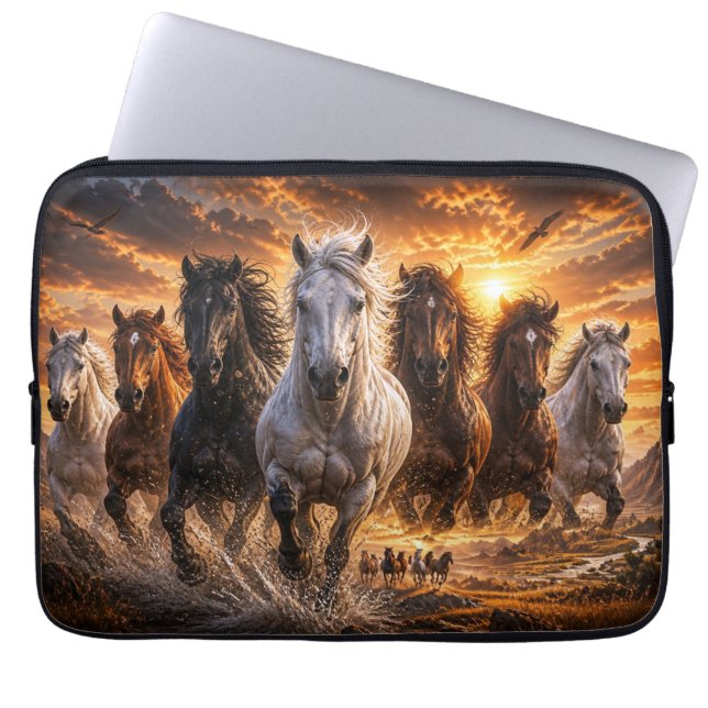 Capa Para Notebook Selo Espírito Selvagem – Arte de Cavalos Majestoso (Frente)