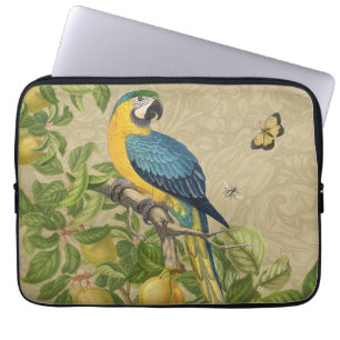 Capa Para Notebook Selva Tropical Amarela Macaw Antiguidade