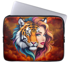 Capa Para Notebook Selvagem Interior – Deusa do Espírito do Tigre. 