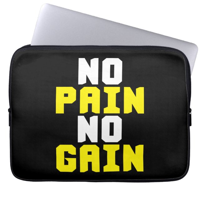 Capa Para Notebook Sem Dor, Sem Ganho - Motivação De Workout De Gym (Frente)