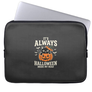 Capa Para Notebook Sempre design de abóbora de gato preto do Hallowee
