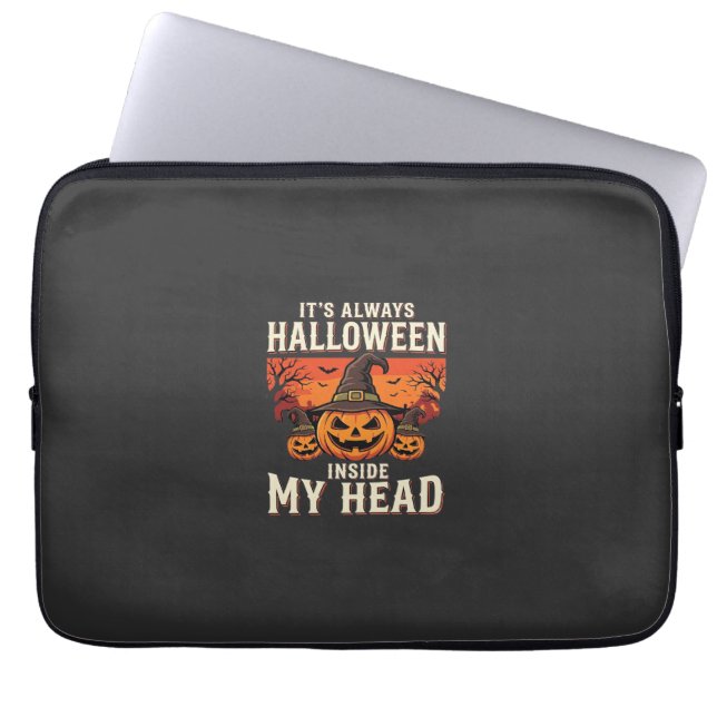 Capa Para Notebook Sempre Design de Bruxa de Abóbora de Halloween_1 (Frente)