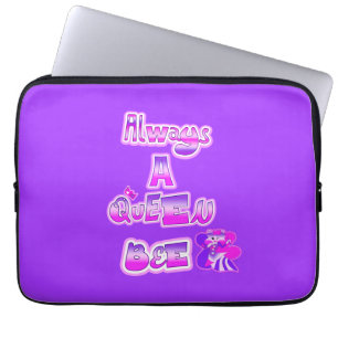 Capa Para Notebook Sempre uma bolsa de laptop roxa de abelha rainha