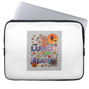 Capa Para Notebook Senhora do Almoço Halloween Bruxa Lua Abóbora_1
