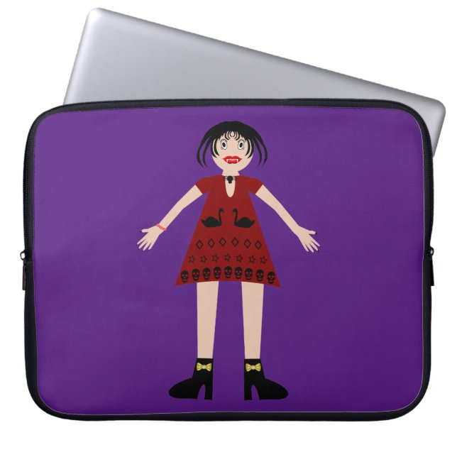 Capa Para Notebook Senhora do Vampiro do Halloween Gótica (Frente)