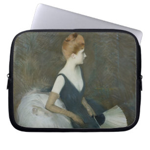 Capa Para Notebook Senhora Marta Le Tellier Sitting em um sofá