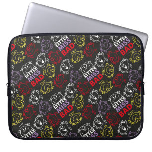 Capa Para Notebook Senhorita pequena Mau teste padrão preto, vermelh