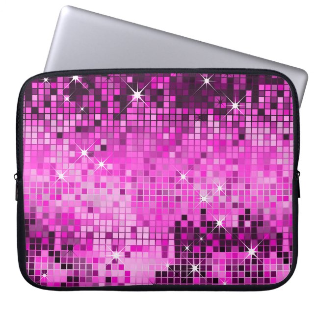 Capa Para Notebook Sequências Cor-de-Rosa Metálicas Parecem Espelhos  (Frente)