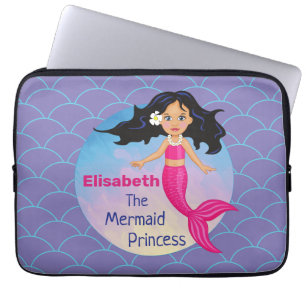Capa Para Notebook Sereia sob a água, a água rosa ondas lindas