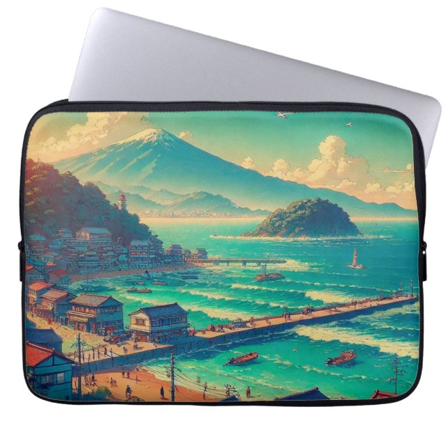 Capa Para Notebook Serenas Margens do Fuji (Frente)