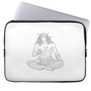 Capa Para Notebook Serene Elf Warrior Fantasy Anime Character Art