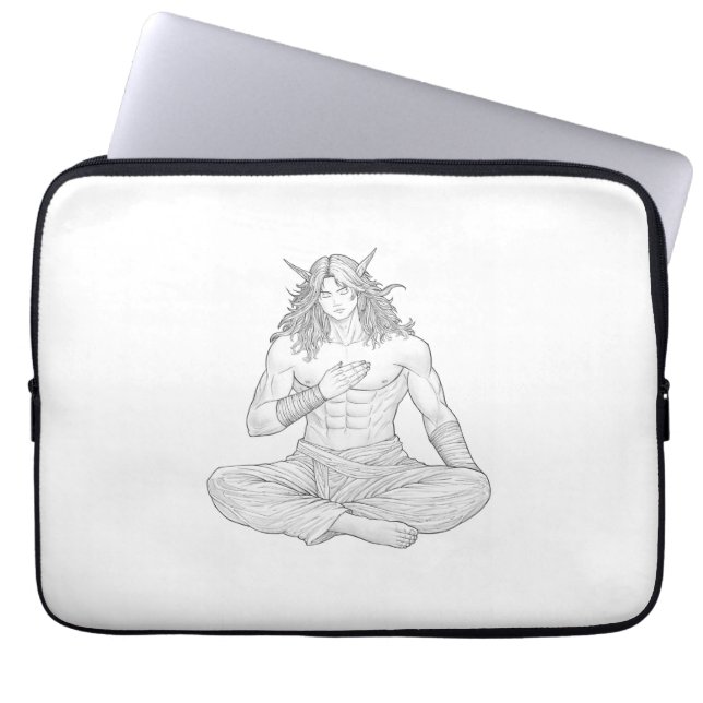 Capa Para Notebook Serene Elf Warrior | Fantasy Anime Character Art (Frente)