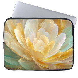 Capa Para Notebook Serene Radiance of Golden and Aqua Petal Layers