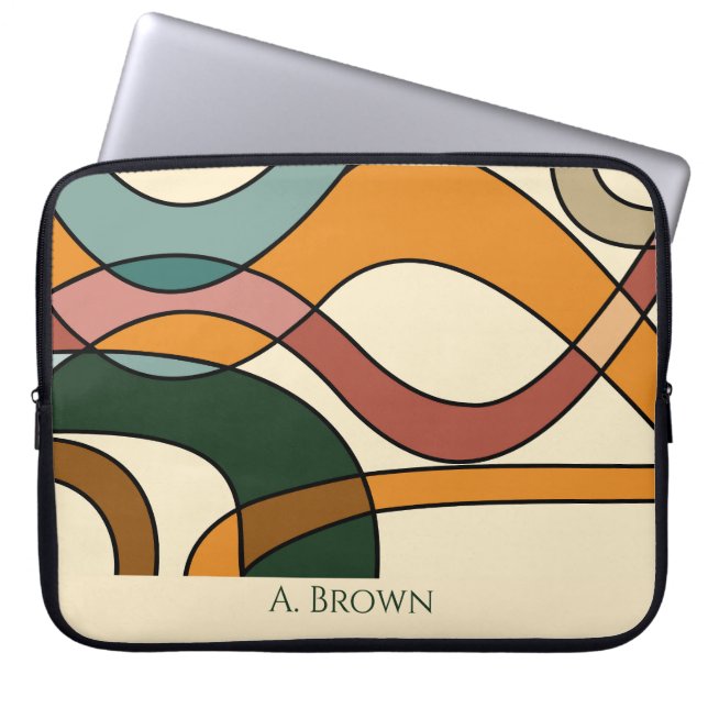 Capa Para Notebook Serene Savanna Gentle Abstract Earthy Monogram (Frente)