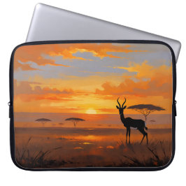 Capa Para Notebook Serene Savannah Sunset – Wildlife Landscape Art