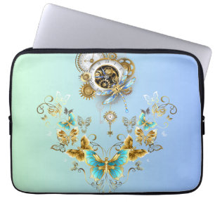 Capa Para Notebook Serenidade Mecânica - Design Teal Steampunk