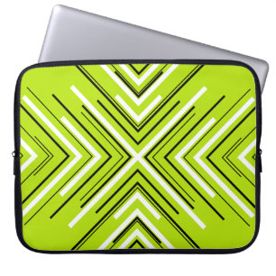 Capa Para Notebook Setas em Verde limão, Preto e Branco