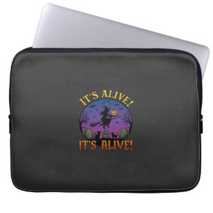 Capa Para Notebook Seu Alive Halloween Bruxa Abóbora Gato Preto Lápid