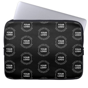 Capa Para Notebook Seu logotipo e texto editável   Padrão de repetiçã