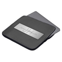 Seu nome e monograma | Vista de prata cinzenta e f