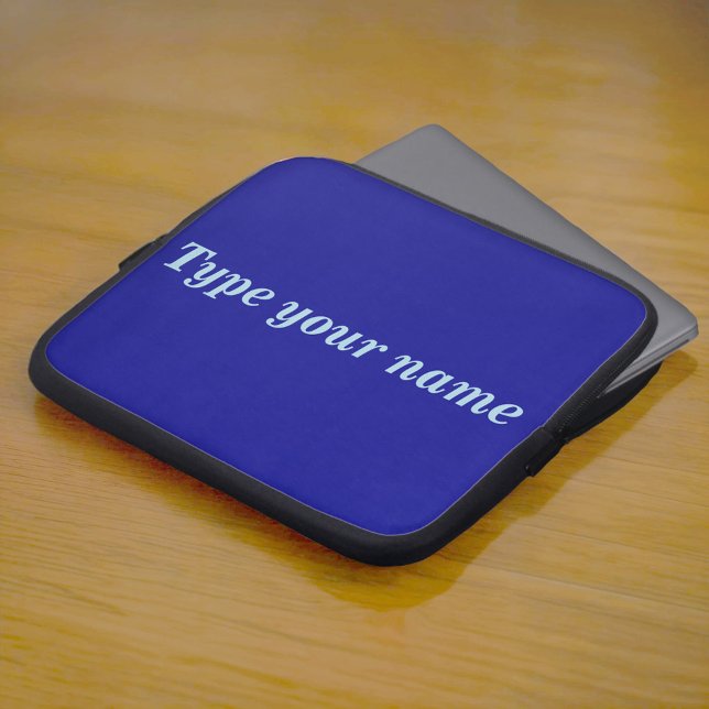 Capa Para Notebook Seu Nome na Capinha de Laptop Azul (Blue laptop sleeve with your name)